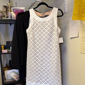 Jessica Howard White Lace Sleeveless Shift Dress